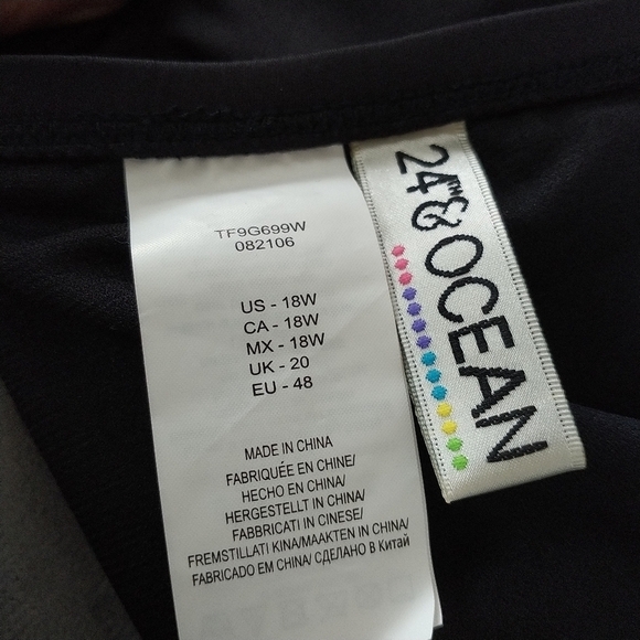 24&Ocean Tummy Control Black Bathing Suit Bottom 18W - Picture 6 of 7